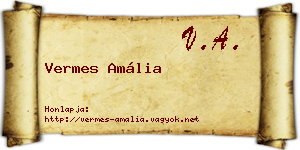 Vermes Amália névjegykártya